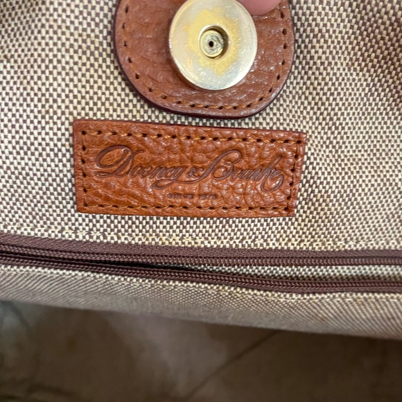 Dooney & Bourke Vintage Classic Black and Brown Suede Leather Tote Bag, Med - Picture 10 of 16